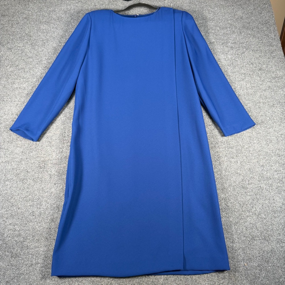 David Warren Womens Royal Blue Long Sleeve Sheath Dress Size 10 Vintage #4673